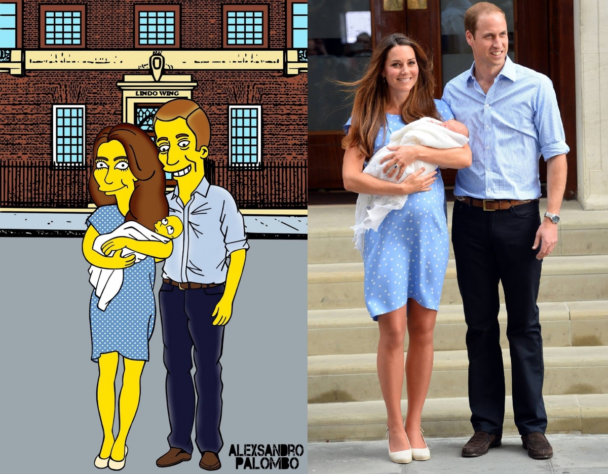 Kate Middleton and Prince William with their son Prince George
