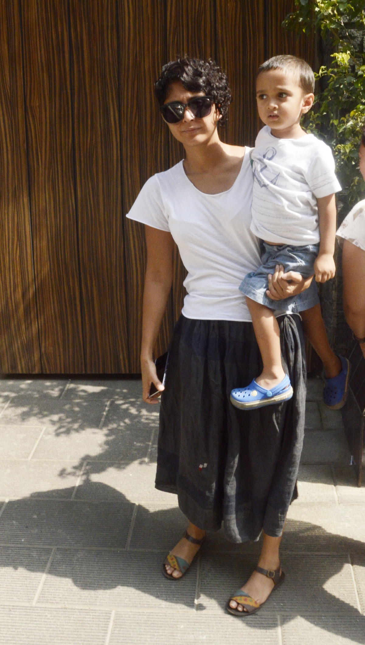 Cute Pictures of Azad Khan with Mom Kiran Rao Outside Their House