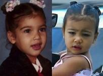 Kim Kardashian as a toddler and her daughter North West