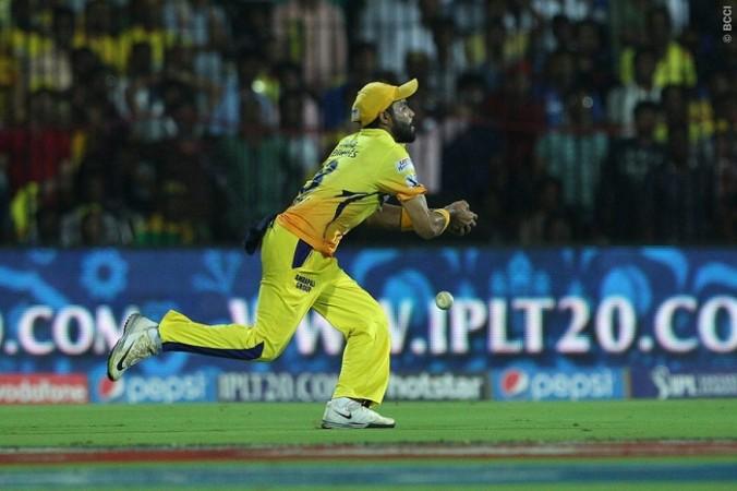 Ravindra Jadeja drops one during their match against Mumbai Indians. Jadeja