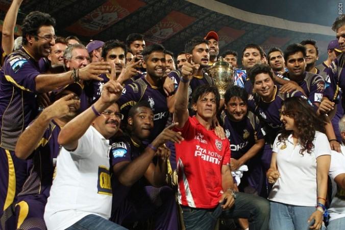 Shah Rukh Khan celebrated with his team after Kolkata Knight Riders were crowned IPL 2014 champions in Bangalore. SRK