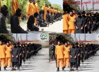 Images claimed to be part of a soon to be released execution video show men in orange jumpsuits executing Isis fighters.