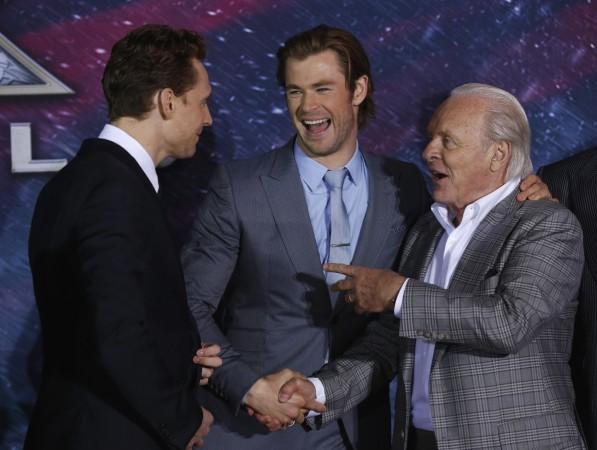 Tom Hiddleston, Chris Hemsworth and Anthony Hopkins attend the premiere of 'Thor: The Dark World' at El Capitan theatre on 4 November, 2013.