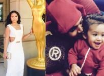 Karrueche Tran; Chris Brown with Baby Royalty