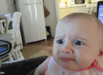 Baby's reaction after eating avocado for the first time