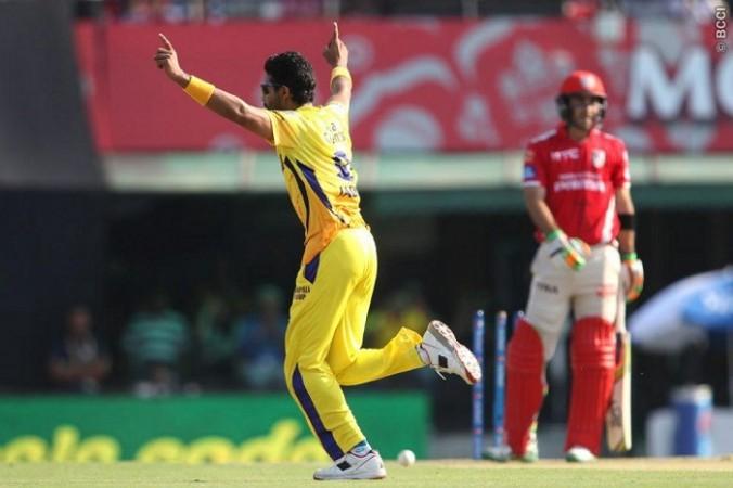 Ravindra Jadeja celebrates the wicket of Glenn Maxwell Ravindra Jadeja CSK Glenn Maxwell KXIP