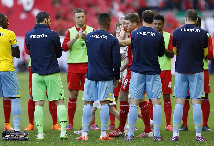 Liverpool's Steven Gerrard walks out as players form a guard of honour before his final game at Anfield Steven Gerrard's farewell