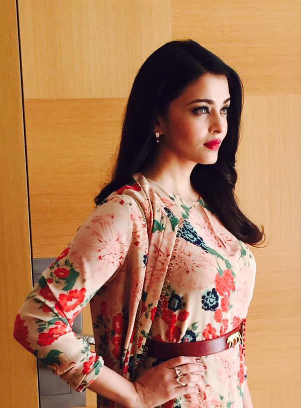 Aishwarya Rai Bachchan in designer Sabyasachi Summer/Resort 2015 Collection for #HeForShe event at Cannes Film Festival 2015 Aishwarya Rai Bachchan