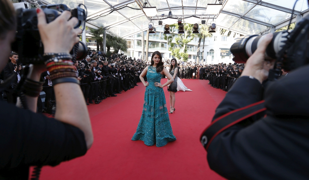 Actress Aishwarya Rai Bachchan poses on the red carpet as she arrives for the screening of the film Aishwarya Rai Bachchan