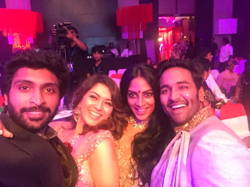 Vikram Prabhu, Hansika, Vishnu at Manchu Manoj's Sangeet ceremony