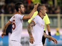Roma midfielders Miralem Pjanic and Radja Nainggolan