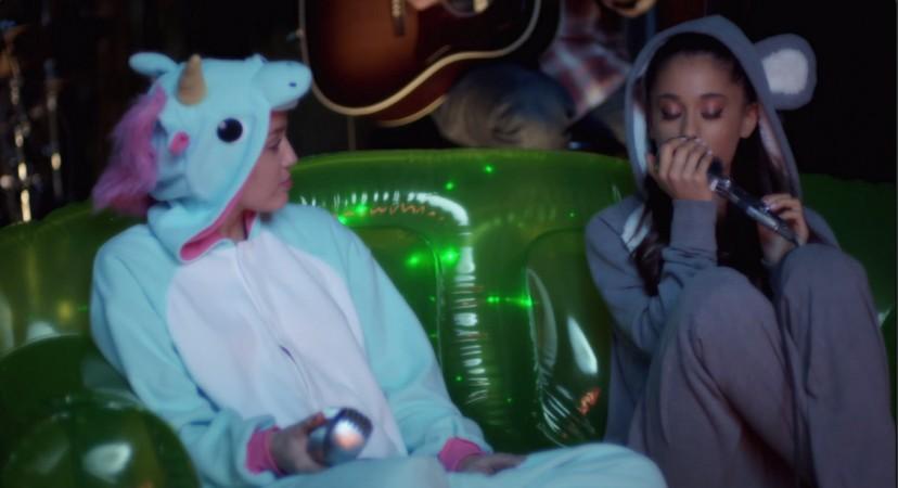 Miley Cyrus and Ariana Grande.