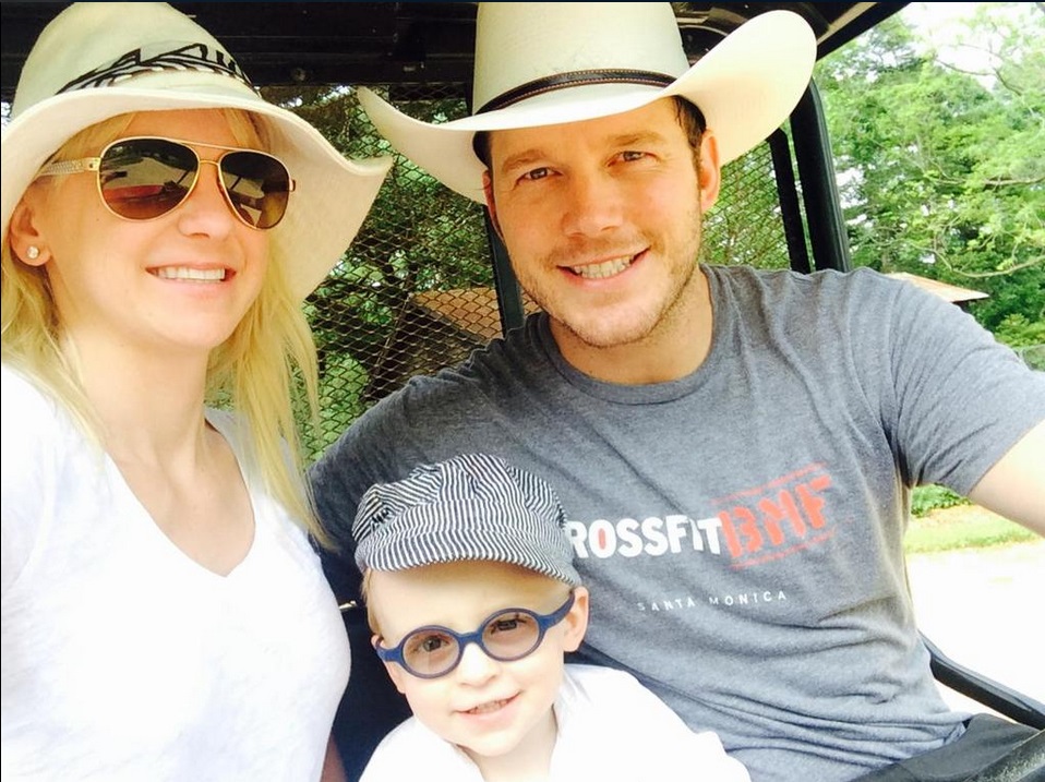 Anna Faris, Chris Pratt and their son Jack
