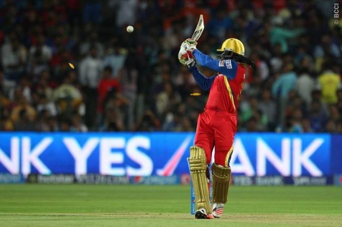 RCB opener Chris Gayle is castled by RR fast bowler Dhawal Kulkarni in their IPL 2015 Eliminator Chria Gayle RCB