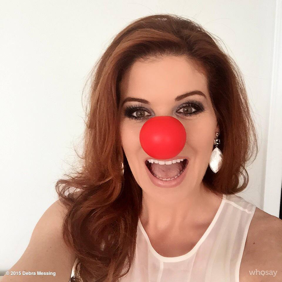 Debra Messing with her Red Nose Debra Messing