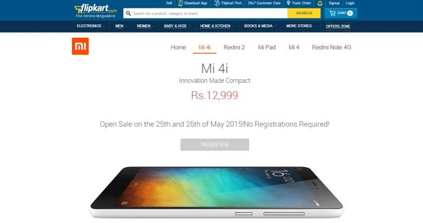 Xiaomi Mi 4i Open Sale to Start Next Week on Flipkart Xiaomi Mi 4i Open Sale to Start Next Week on Flipkart