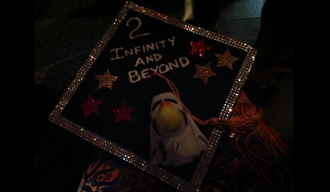 Tanishq Abraham's graduation cap with Tanishq Abraham