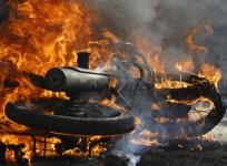 maoists burn