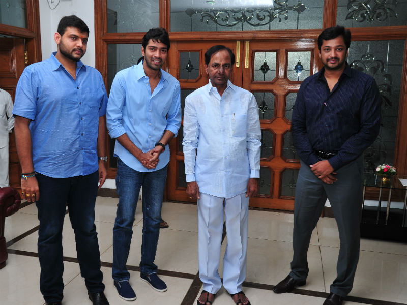 Allari Naresh, Aryan Rajesh with CM K Chandrasekhar Rao