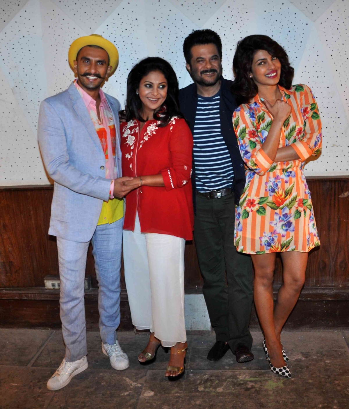 Ranveer Singh, Shefali Shah, Anil Kapoor and Priyanka Chopra during 'Dil Dhadakne Do' press meet Ranveer Singh, Shefali Shah, Anil Kapoor and Priyanka Chopra during 'Dil Dhadakne Do' press meet