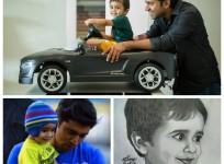Nivin Pauly with son Daveed Pauly