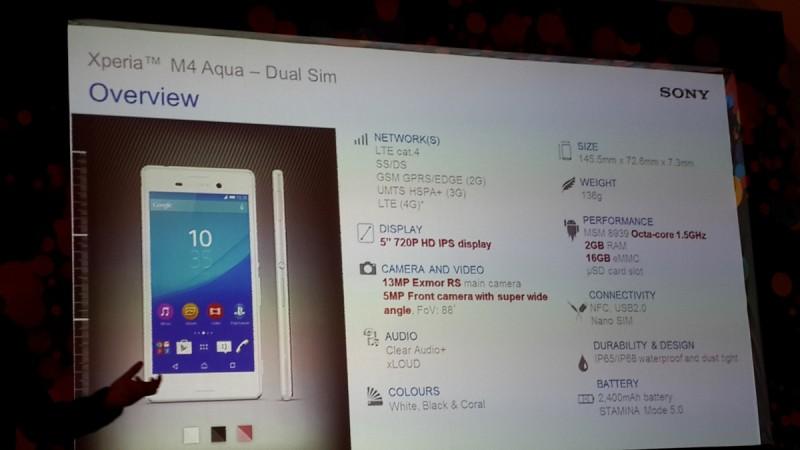 Sony Xperia M4 Aqua Specs Sony Xperia M4 Aqua First Impression