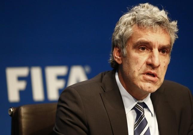 Walter De Gregorio, FIFA Director of Communications and Public Affairs addresses a news conference at FIFA headquarters in Zurich, Switzerland, Walter De Gregorio