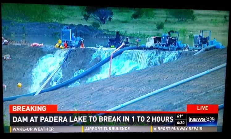 Flash flood alert released over immenient dam breaking in Ellis County