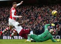 Olivier Giroud Arsenal Jores Okore Brad Guzan Aston Villa