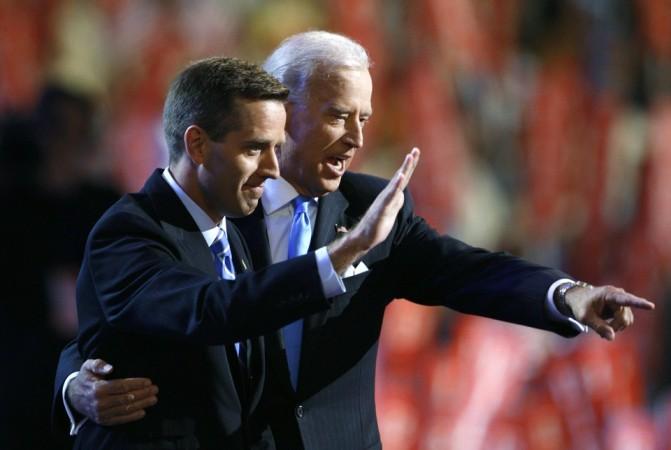 Beau Biden with his father, Joe, at the 2008 Democratic National Convention