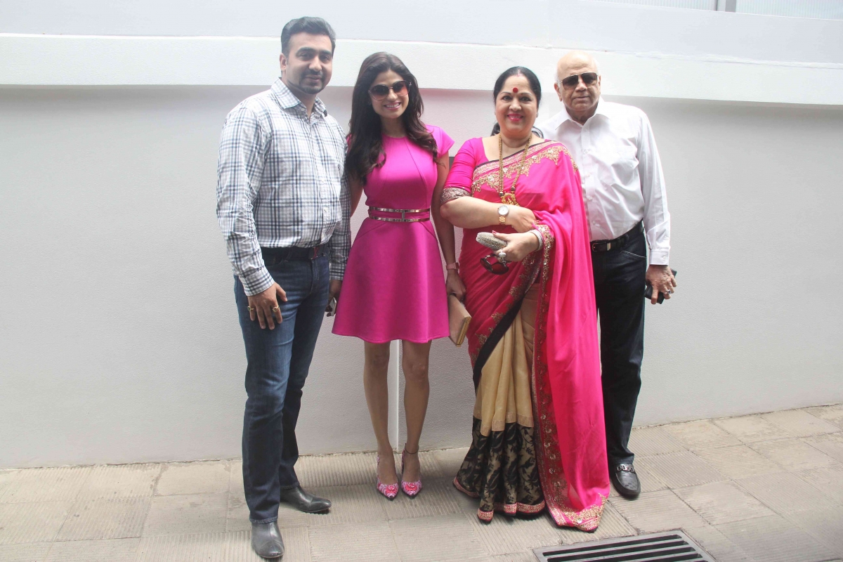 Nishka Lulla Pre-Wedding Bash: Raj Kundra and Shamita Shetty with her parents Nishka Lulla Pre-Wedding Bash
