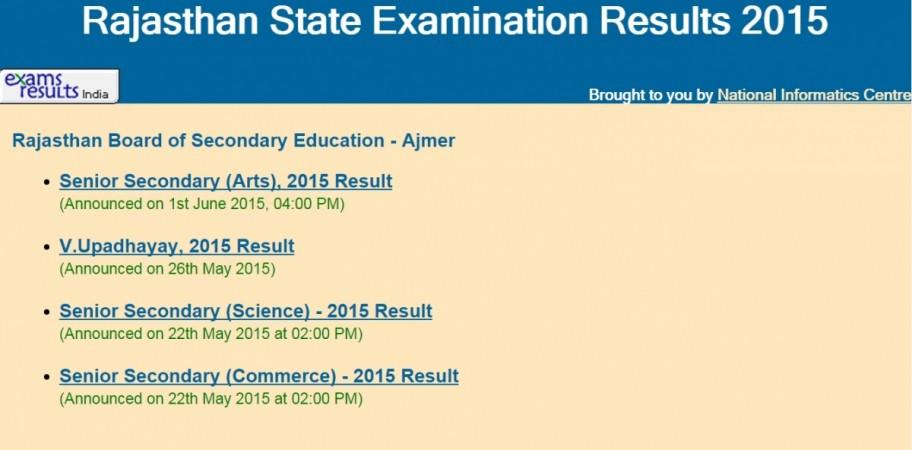 Rajasthan Class 12 Arts Results 2015 Announced