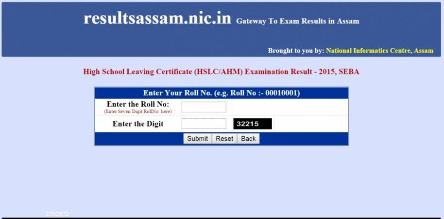 Assam Class 10 HSLC results 2015