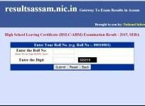Assam Class 10 HSLC results 2015