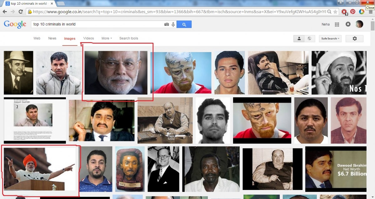 Top 10 criminals Google search