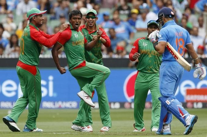 Rubel Hossain (center) has 32 Test scalps to his name. Rubel Hossain