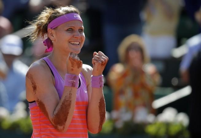 Lucie Safarova cannot hide her delight after defeating Ana Ivanovic in the French Open semifinal Lucie Safarova French Open 2015 Semifinal
