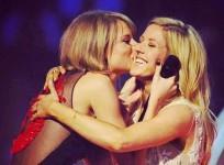 Taylor Swift and Ellie Goulding at Brit Awards 2015.
