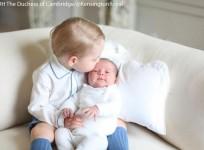 Prince George kisses little sister Princess Charlotte