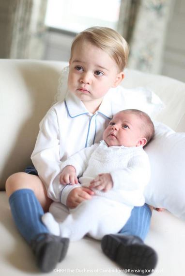 Prince George with little sister Princess Charlotte captured by mummy Kate Middleton