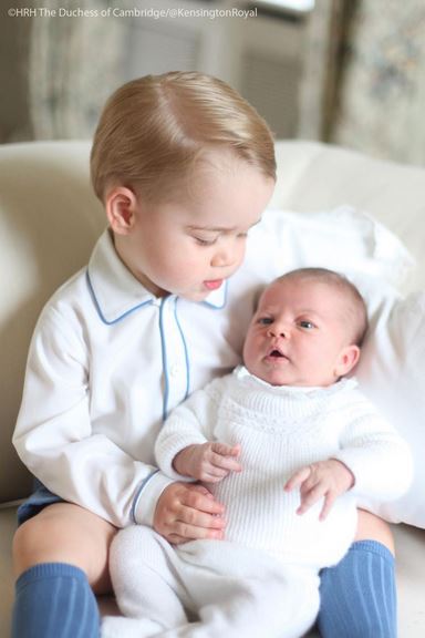 Prince George with little sister Princess Charlotte