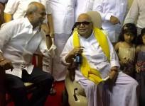 Rajinikanth with Karunanidhi at Arulnidhi's Wedding Reception