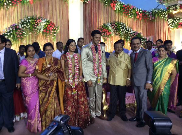 MK Azhagiri at Arulnidhi's Wedding Reception