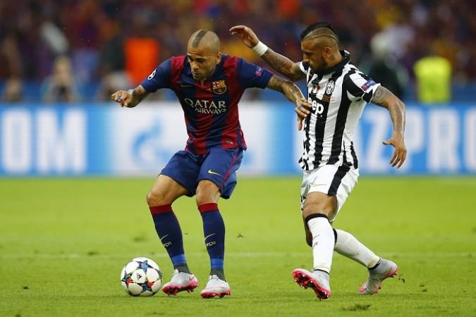 Dani Alves has been tipped to leave Barcelona in the summer Dani Alves Barcelona Arturo Vidal Juventus
