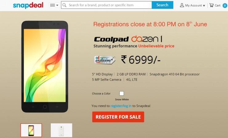 Snapdeal to Host Coolpad Dazen 1 Flash Sale on 9 June in India; 5 Key Features to Know Snapdeal to Host Coolpad Dazen 1 Flash Sale on 9 June in India; 5 Key Features to Know