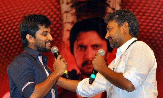 Nani and SS Rajamouli at Eega audio launch Nani and SS Rajamouli at Eega audio launch
