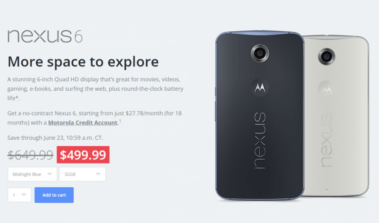 Google Nexus 6 Price Cut: Motorola Holds Exclusive Discount For A Limited Time