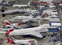An aerial view of the 50th Paris Air Show, at the Le Bourget airport near Paris June 18, 2013.