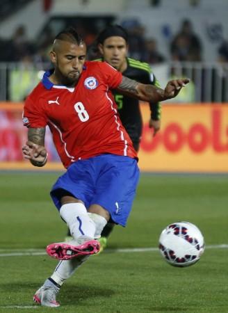 Arturo Vidal scored two goals against Mexico. Arturo Vidal