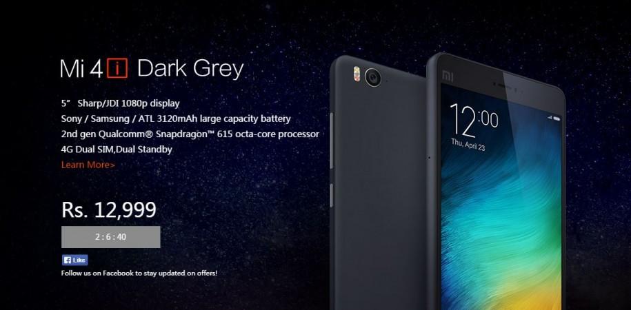 Xiaomi to Host Mi 4i Dark Grey Flash Sale on 16 June